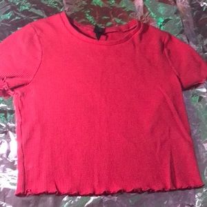 Salmon semi-cropped tee